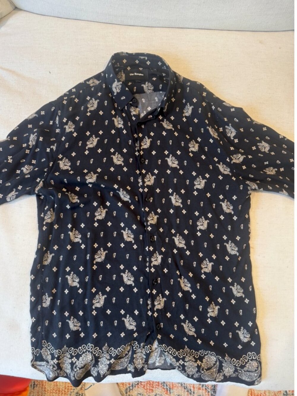 The Kooples Fitted Paisley Print Button-Down Shirt (fitted) Men's small